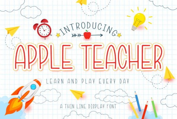 Apple Teacher: A Cute Display Font for Kids' Branding