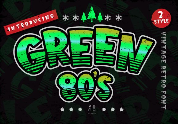 Green 80 s Font for Retro Web Design